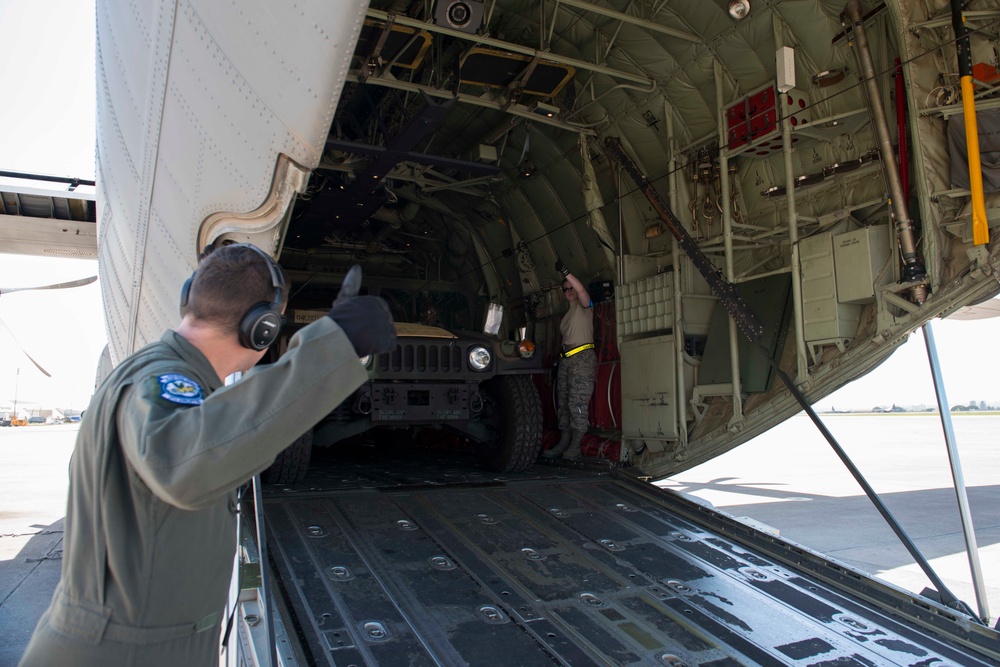 C-130J delivers Humvees to Incirlik