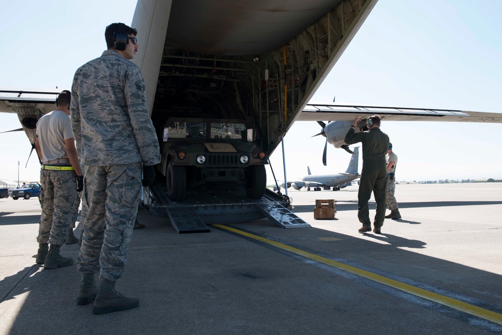 C-130J delivers Humvees to Incirlik