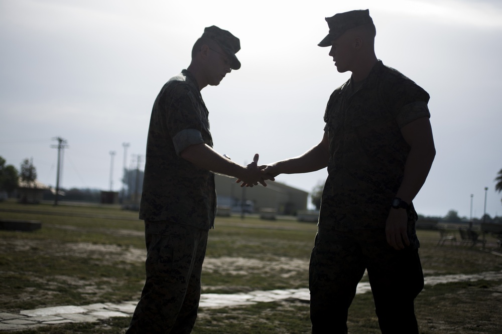 SPMAGTF-CR-AF Marines Receive Challenge Coins