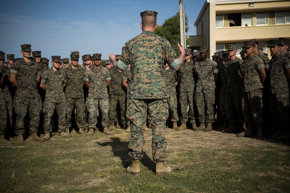 SPMAGTF-CR-AF Marines Receive Challenge Coins