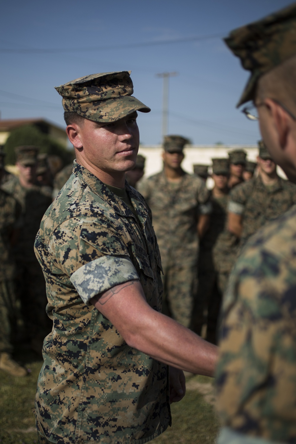 SPMAGTF-CR-AF Marines Receive Challenge Coins