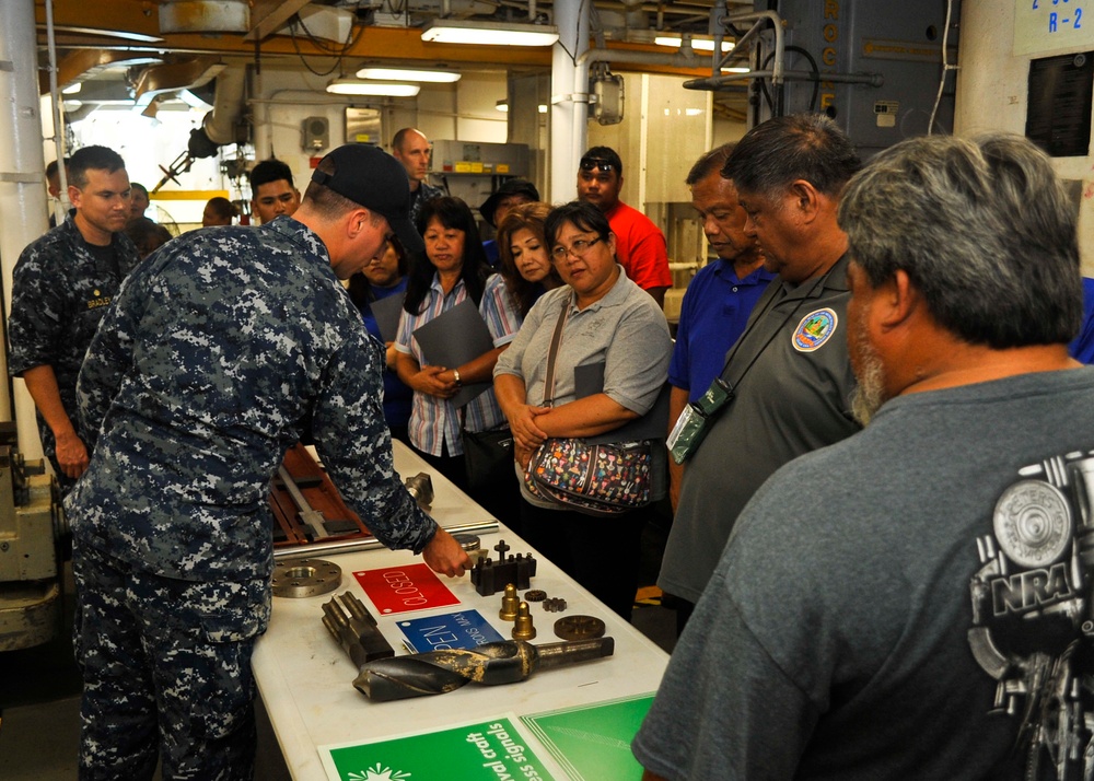 Local Mayors Tour USS Emory S. Land