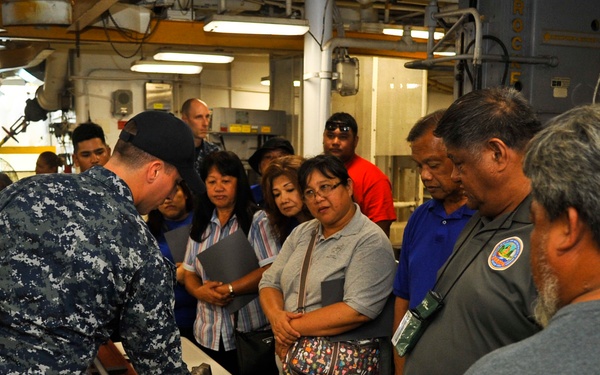 Local Mayors Tour USS Emory S. Land