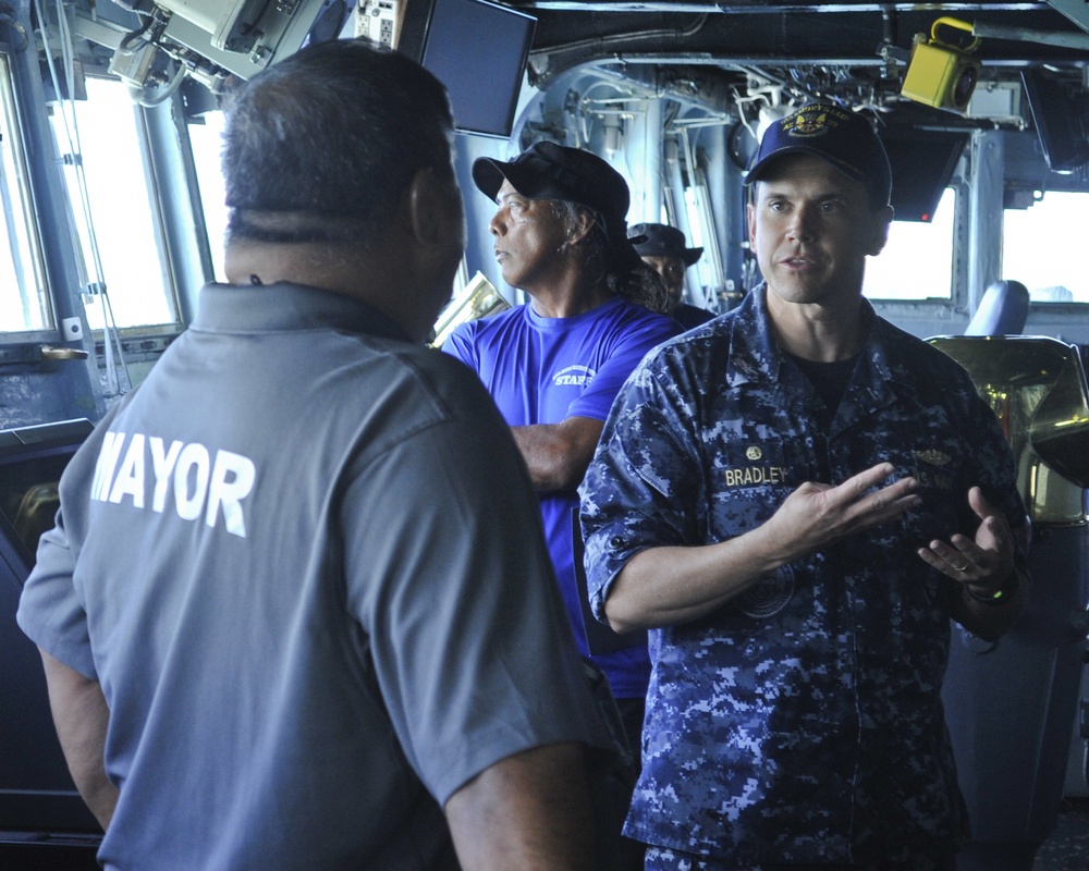 Local Mayors Tour USS Emory S. Land