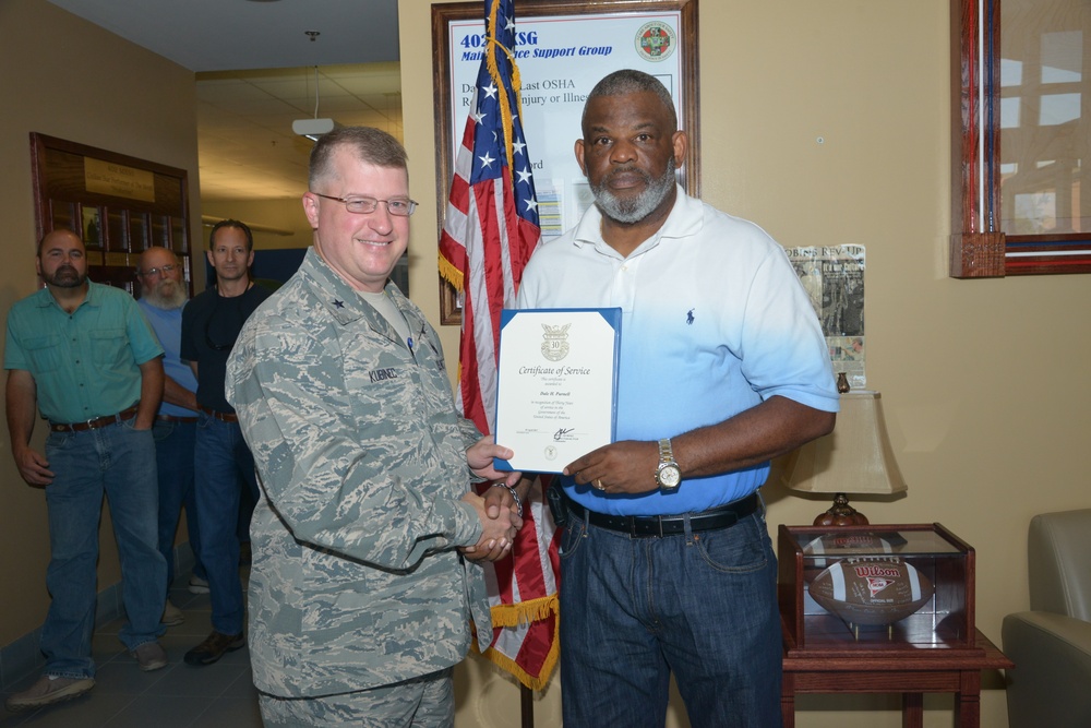 First quarter awards and 30-year service pins to WR-ALC military and civilian employees.