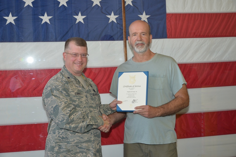 First quarter awards and 30-year service pins to WR-ALC military and civilian employees.