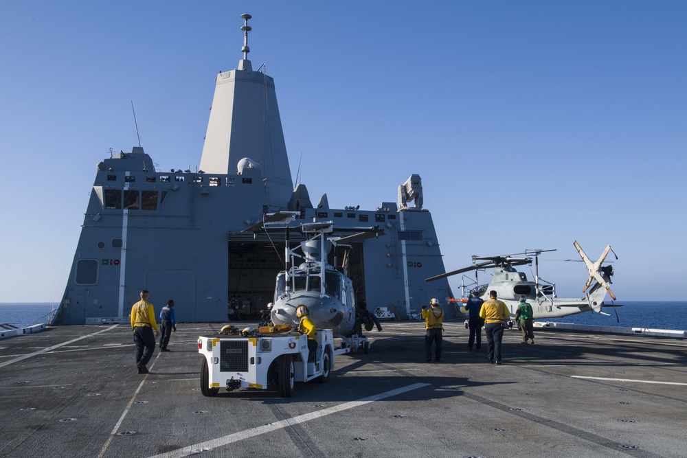 Flight Deck Operations Aboard USS San Diego (LPD 22)