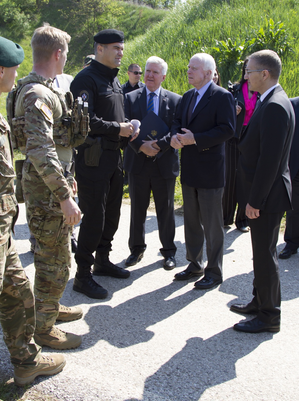 Sen. John McCain visits with U.S Army Special Forces in Serbia