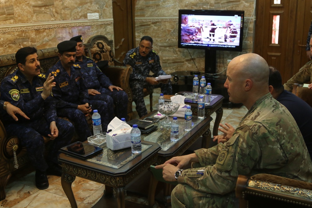 U.S. Army Paratrooper leadership meets with Iraqi Federal Police leadership