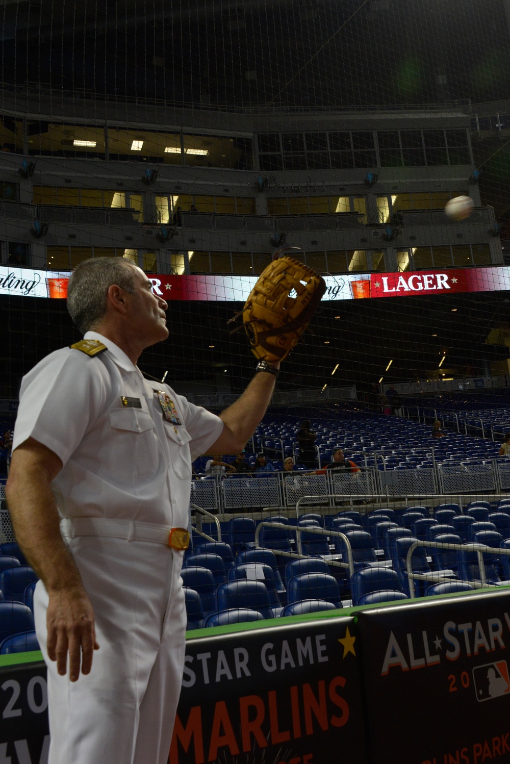 Marines, Sailors open Marlins Game