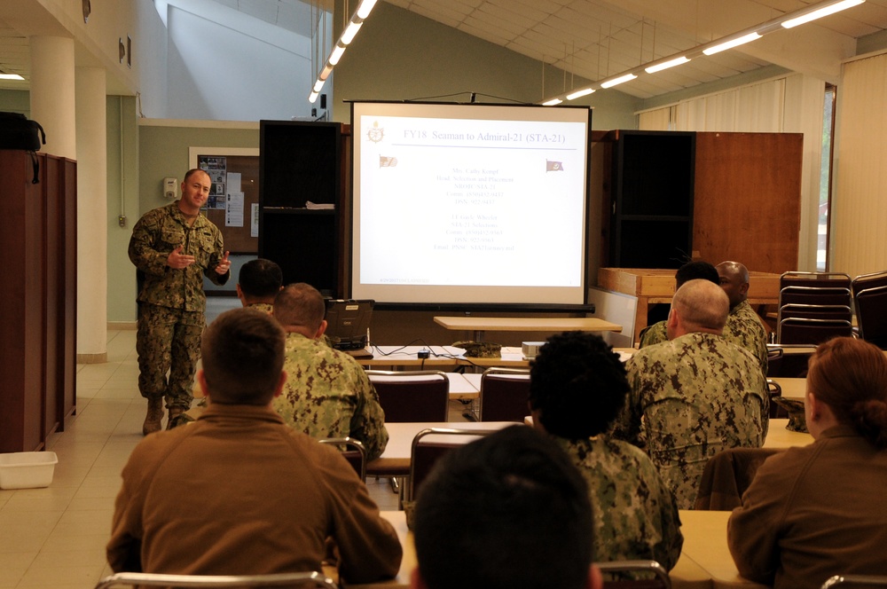 NMCB 1 Briefs Enlisted Sailors on STA-21