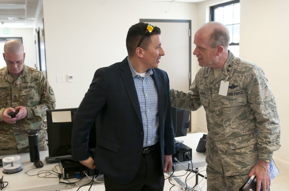 Distinguished visitors gather at Camp Williams for Cyber Shield 17