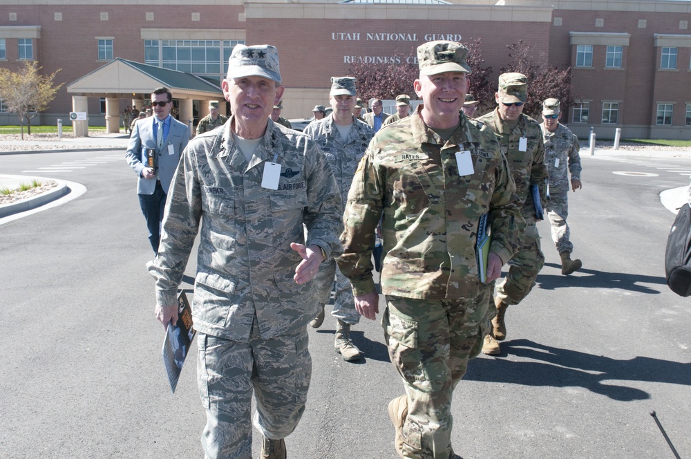 Distinguished visitors gather at Camp Williams for Cyber Shield 17