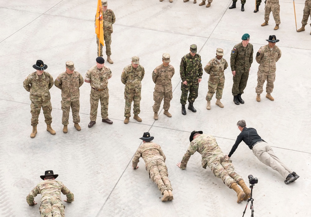 Acting Secretary of the Army Robert Speer visits Battle Group Poland
