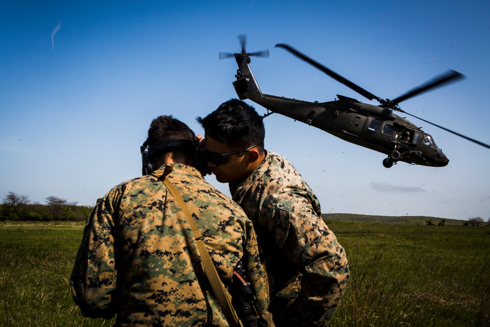U.S. Marines conduct landing and air casualty drills