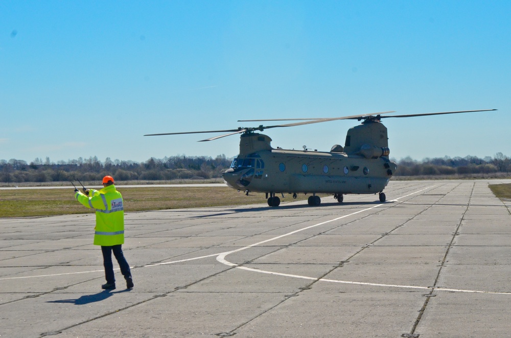 US Soldiers participate in Ventspils airport opening static display