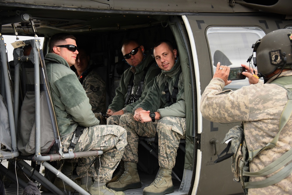 Delaware National Guard Blackhawks transport 166th Security Forces members to New Jersey for training