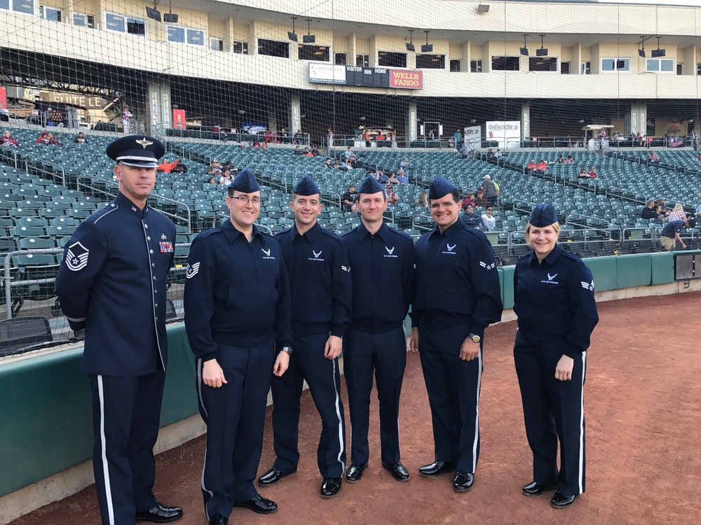 DVIDS - Images - Travis Brass performs at River Cats game [Image 1 of 5]