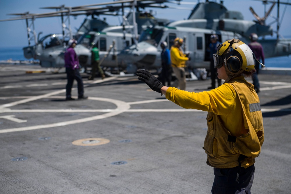 Flight Deck Operations Aboard USS San Diego (LPD 22)