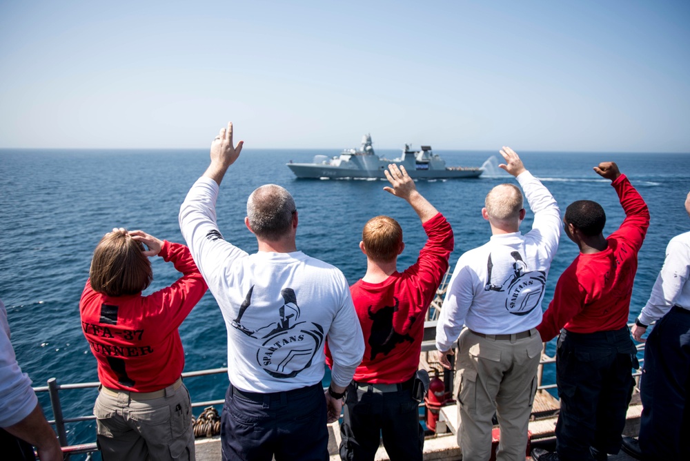 GHWB is the flagship of Carrier Strike Group (CSG) 2, which is comprised of the staff of CSG-2; GHWB; the nine squadrons and staff of Carrier Air Wing (CVW) 8; Destroyer Squadron (DESRON) 22 staff and guided-missile destroyers USS Laboon (DDG 58) and USS