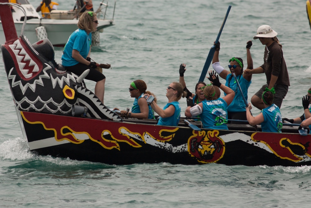 Service members compete in 43rd Naha Harii Festival 2017 Dragon Boat races