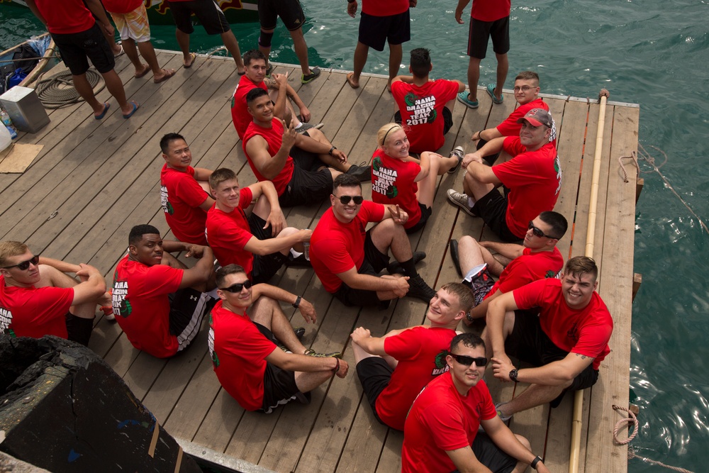 Service members compete in 43rd Naha Harii Festival 2017 Dragon Boat races