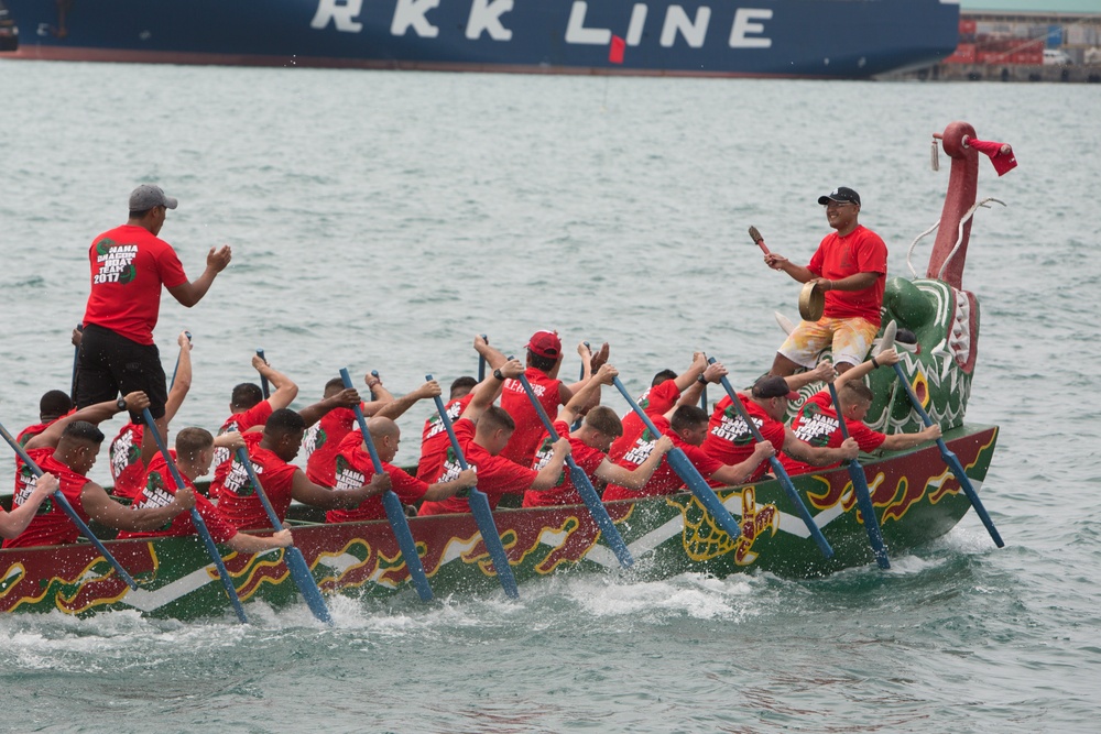 Service members compete in 43rd Naha Harii Festival 2017 Dragon Boat races