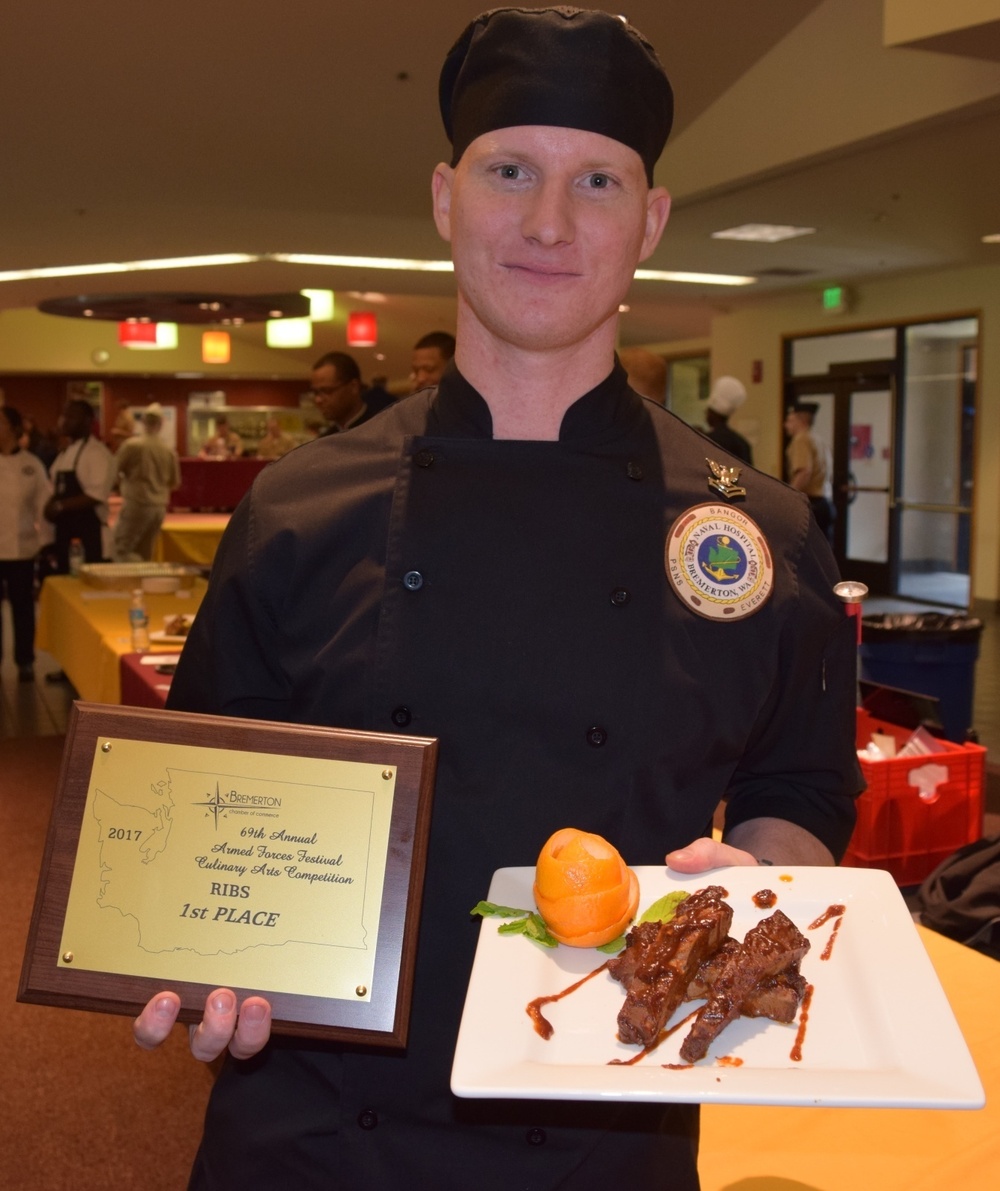 It’s a First – in the Ribs at the Culinary Arts Competition by Naval Hospital Bremerton Sailor