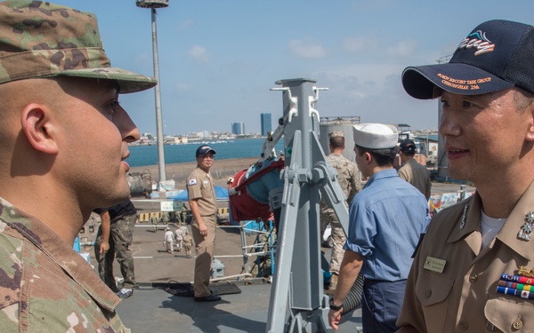 CJTF-HOA and Camp Lemonnier members visit ROKS Choi Young DDH-981