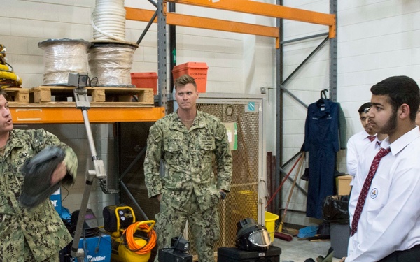 Task Force 56 Sailors demonstrate technology gear to Bahraini Students