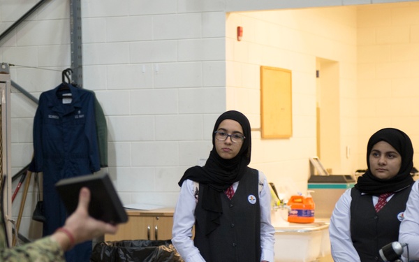 Task Force 56 Sailors demonstrate technology gear to Bahraini Students
