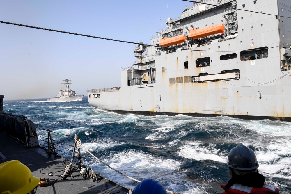 USS Wayne E. Meyer Conducts a Replenishment-at-Sea