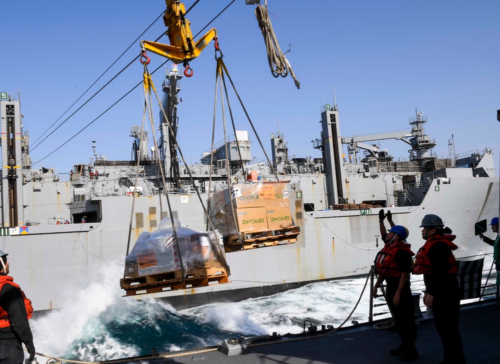 USS Wayne E. Meyer Conducts a Replenishment-at-Sea