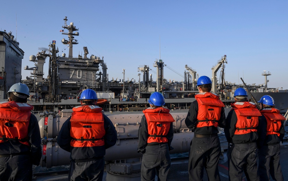 USS Wayne E. Meyer and USS Carl Vinson Conduct a Replenishment-at-Sea