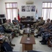 Military leaders from the Jordanian Navy and U.S. Army meet to discuss Eager Lion 17