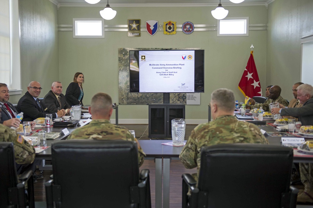 U.S. Army Chief of Staff Gen. Mark A. Milley at the McAlester Army Ammunition Plant (MCAAP)