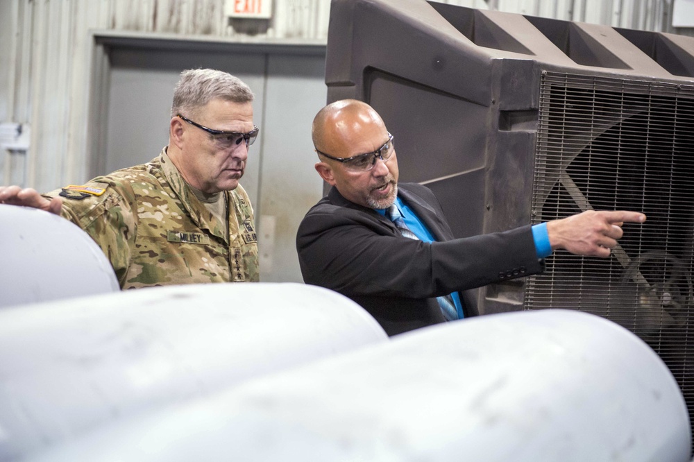 U.S. Army Chief of Staff Gen. Mark A. Milley at the McAlester Army Ammunition Plant (MCAAP)