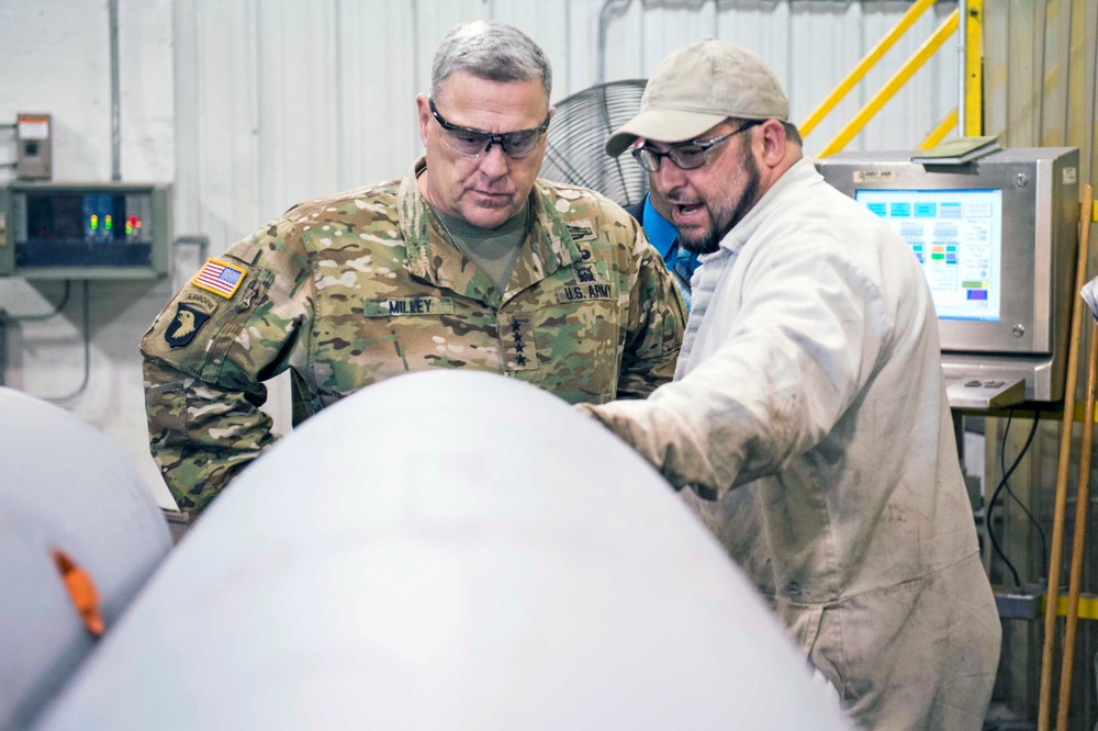 U.S. Army Chief of Staff Gen. Mark A. Milley at the McAlester Army Ammunition Plant (MCAAP)