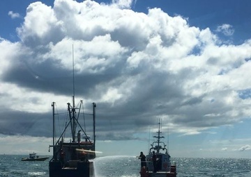 Coast Guard battles fishing vessel fire, saves 2 off Nantucket