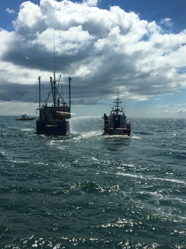 Coast Guard battles fishing vessel fire, saves 2 off Nantucket