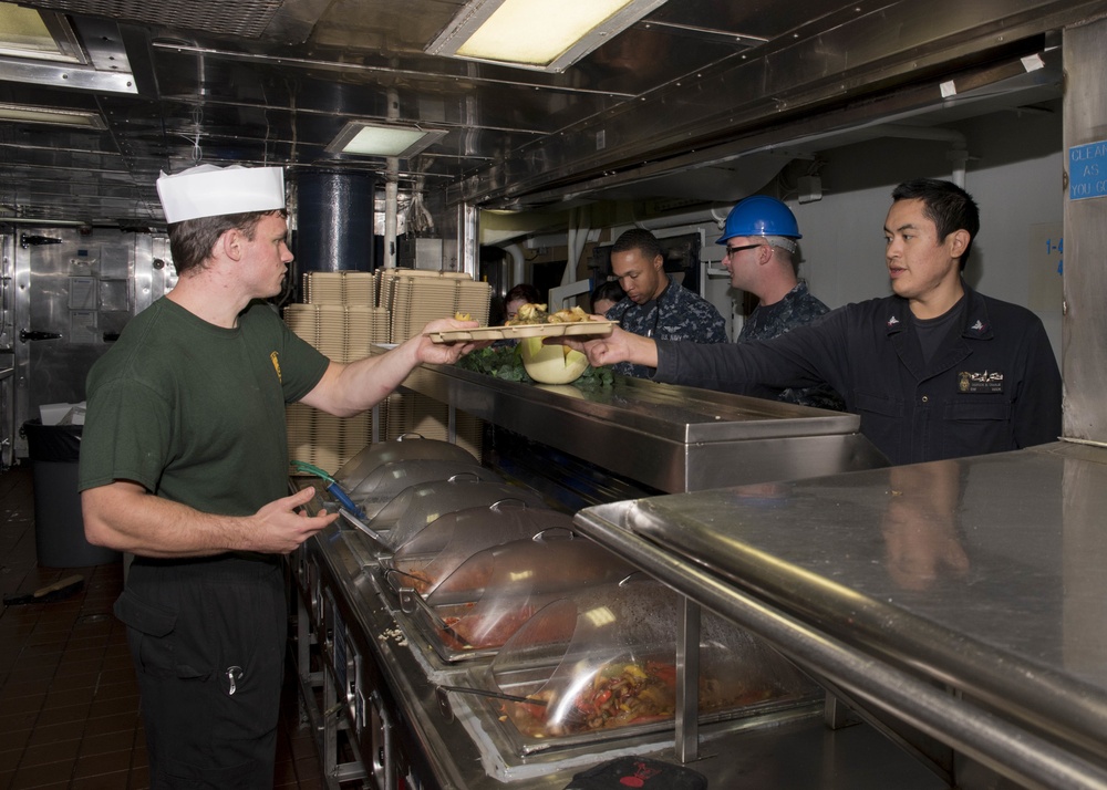 USS Wasp Serves First Meal in Months