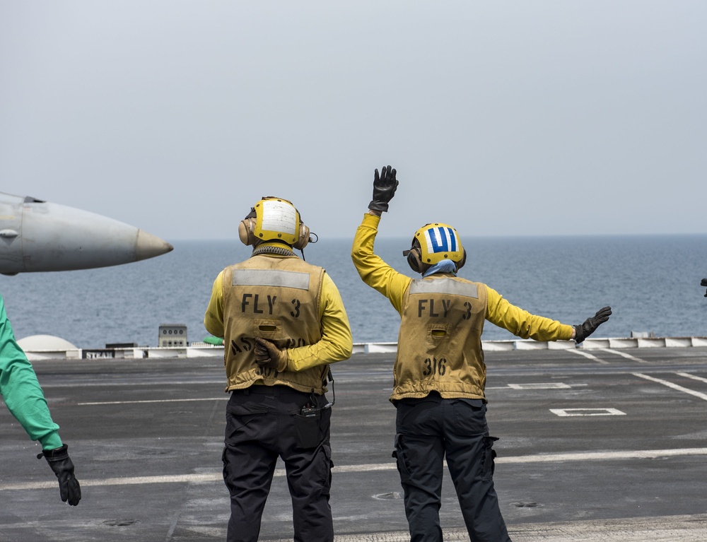 GHWB is the flagship of Carrier Strike Group (CSG) 2, which is comprised of the staff of CSG-2; GHWB; the nine squadrons and staff of Carrier Air Wing (CVW) 8; Destroyer Squadron (DESRON) 22 staff and guided-missile destroyers USS Laboon (DDG 58) and USS