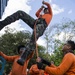 Balikatan participants share rappelling techniques