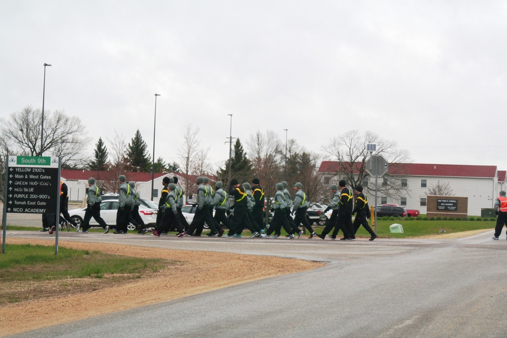 Student academy march at Fort McCoy