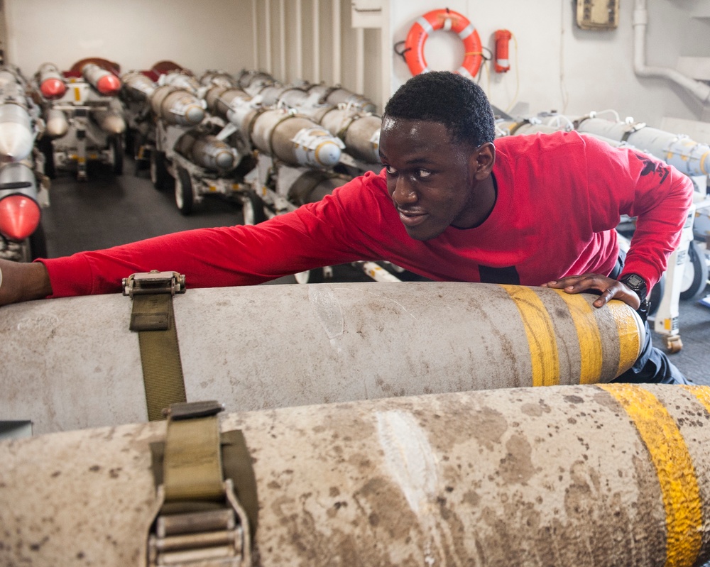 GHWB is the flagship of Carrier Strike Group (CSG) 2, which is comprised of the staff of CSG-2; GHWB; the nine squadrons and staff of Carrier Air Wing (CVW) 8; Destroyer Squadron (DESRON) 22 staff and guided-missile destroyers USS Laboon (DDG 58) and USS