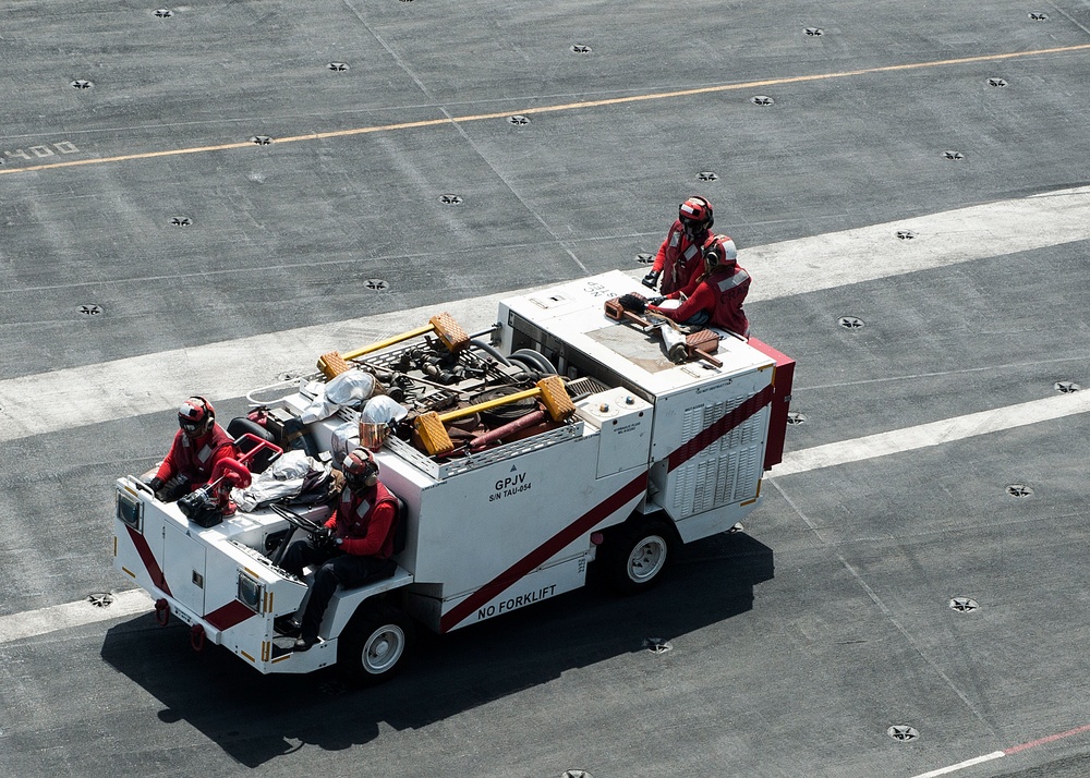 GHWB is the flagship of Carrier Strike Group (CSG) 2, which is comprised of the staff of CSG-2; GHWB; the nine squadrons and staff of Carrier Air Wing (CVW) 8; Destroyer Squadron (DESRON) 22 staff and guided-missile destroyers USS Laboon (DDG 58) and USS