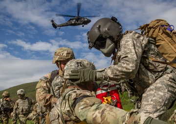 Flight Medics Hoist Wounded during Training