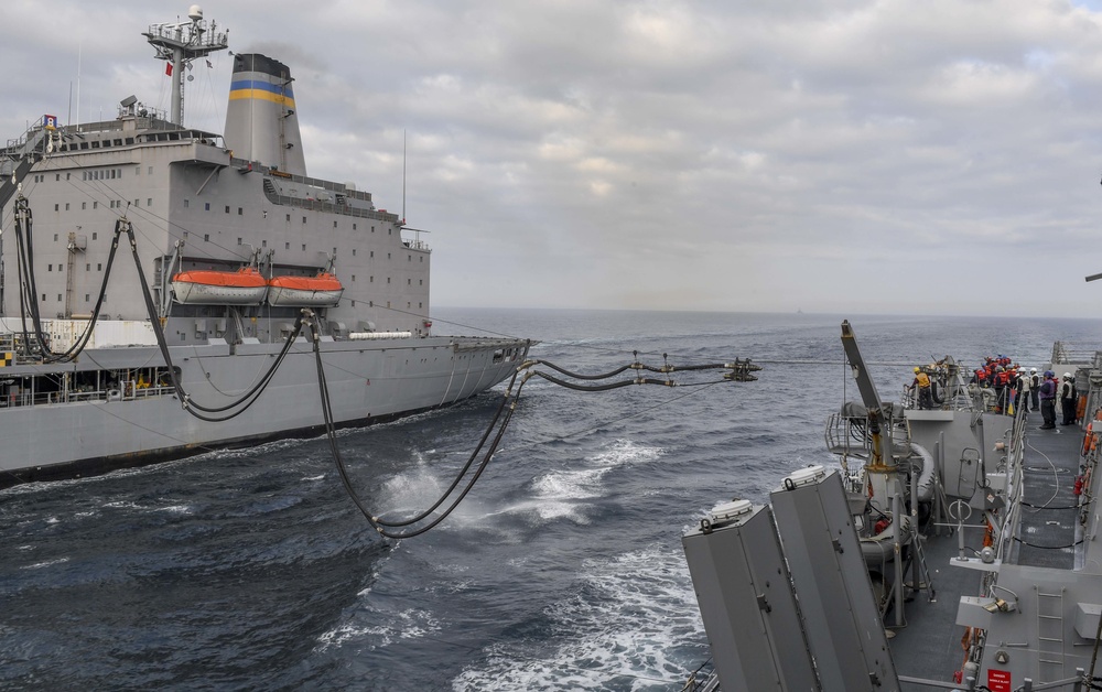 USS Wayne E. Meyer Conducts a Replenishment-at-Sea