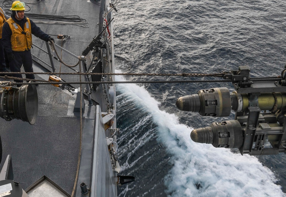 USS Wayne E. Meyer Conducts a Replenishment-at-Sea