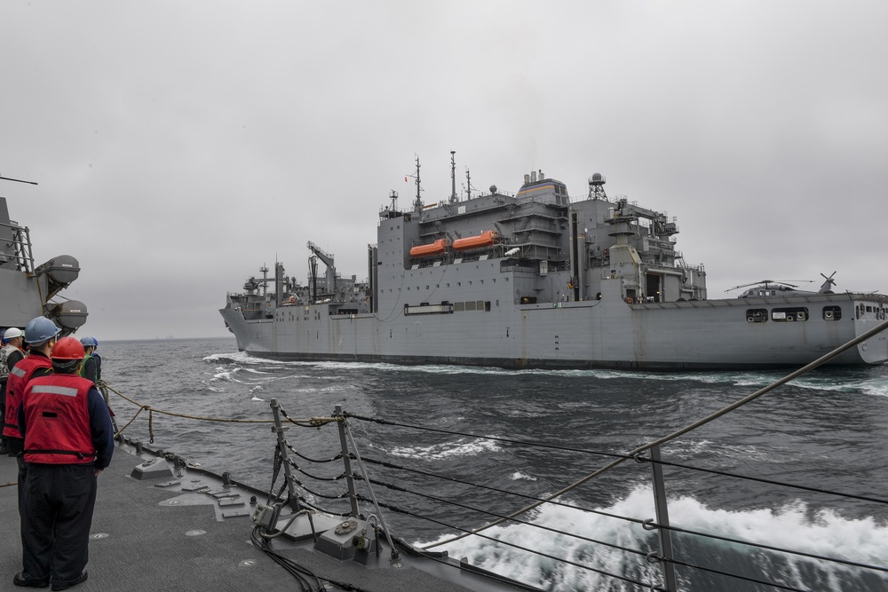 USS Wayne E. Meyer Conducts a Replenishment-at-Sea